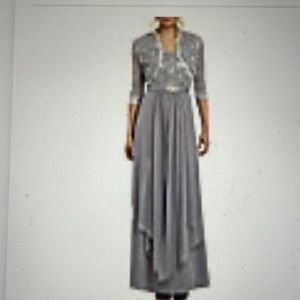 R&M Richards sequined lace and chiffon jacket dress  size 14 worn 1 time